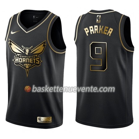 Maillot Basket Charlotte Hornets Tony Parker 9 Nike Noir Gold Edition Swingman - Homme